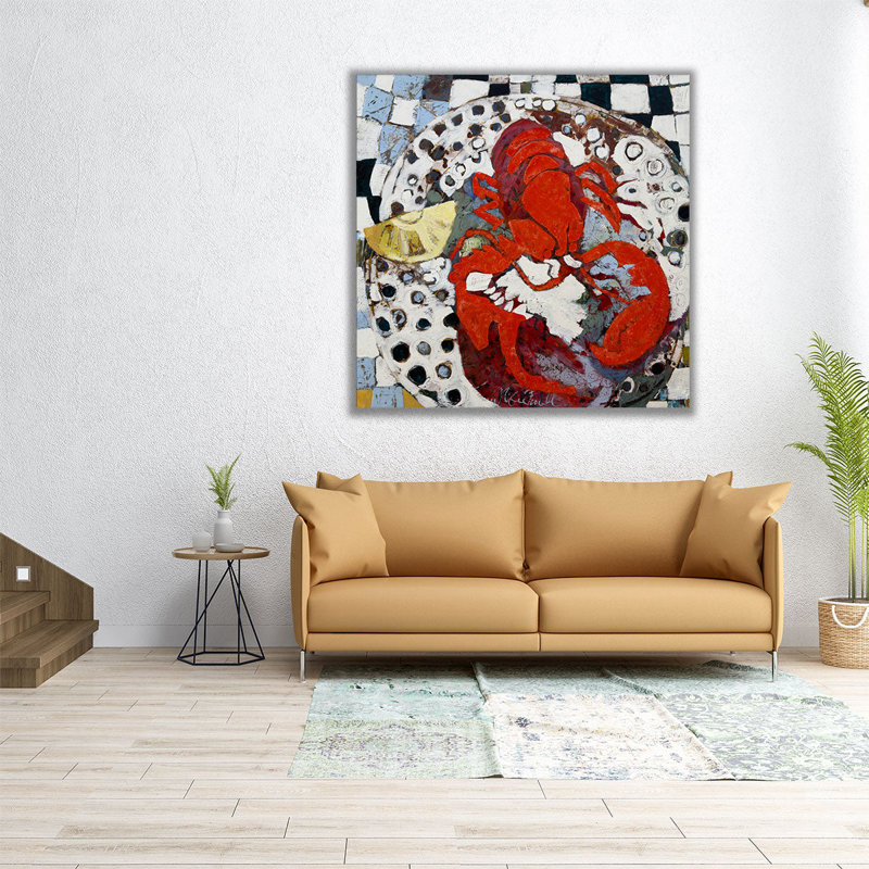 Maine Lobster I - reproduction d'art sur toile, H 12 po x l 12 po
