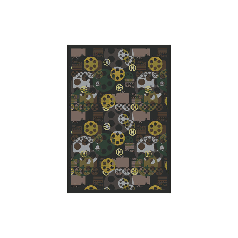 Gaming And Entertainment Abstract Indoor Rug, Rectangle 3'10" x 5'4"