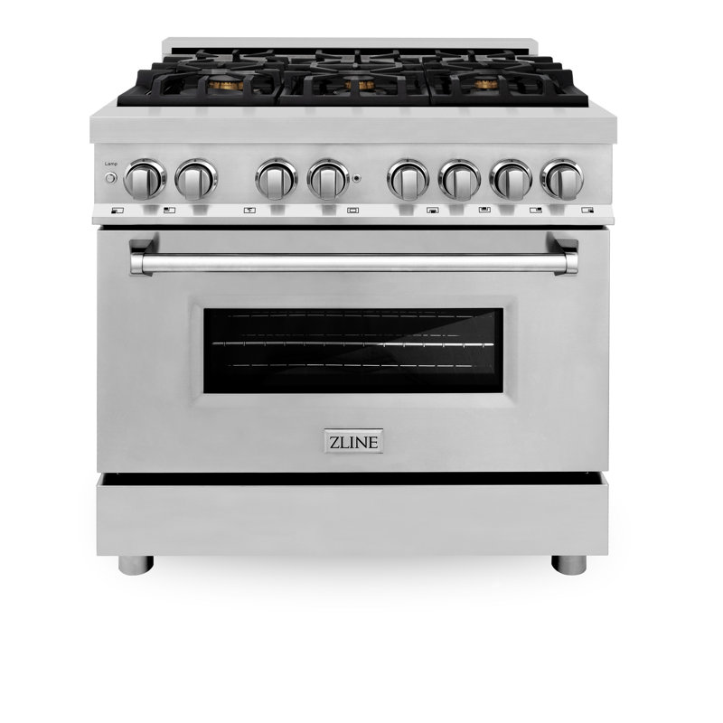 ZLINE 36" Legacy Dual Fuel Range, Brass Burners Stainless Steel