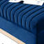 Velours bleu moderne avec support pour le salon - 2 pièces or poli
