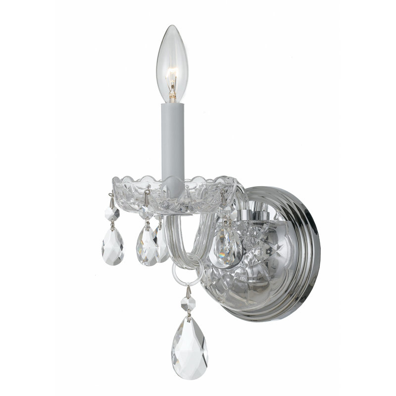 Wehr Candle Wall Light, Chrome, Majestic Wood Polished