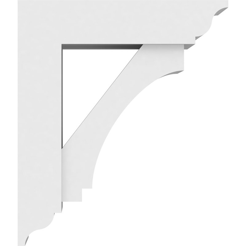 5"W x 12"D x 14"H Standard Imperial Architectural Grade PVC Bracket With Traditional Ends, 14" H x 5" W x 12" D