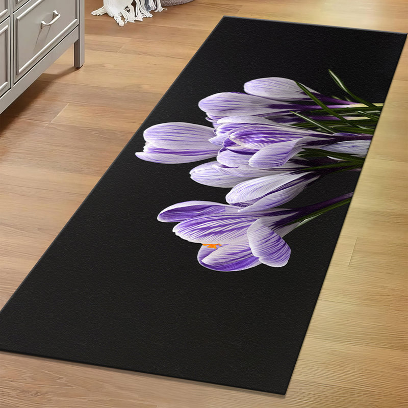 Chic Non Woven Soft Printed Rug Featuring a Classic Red and Beige Floral Pattern for a Stylish Touch in Any Living Space