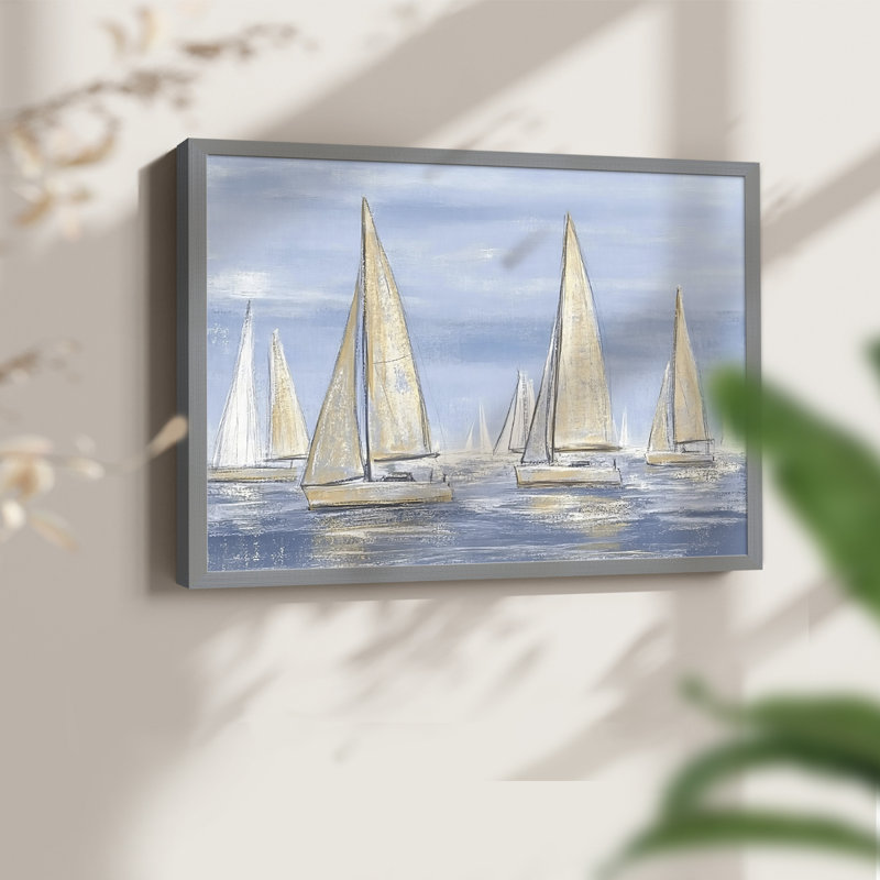 Nautical Series-I - Reproduction encadrée - Restickable, H 22 po x l 28 po, Gris