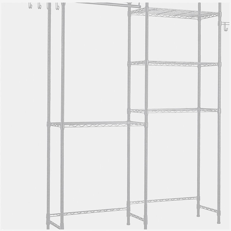 Tablette de rangement au-dessus de la laveuse et de la sécheuse, séchoir à linge à 5 niveaux avec tringle et crochets, tablettes réglables au-dessus de la laveuse et de la sécheuse, tablette de salle de lavage, économiseur d'espace, blanc