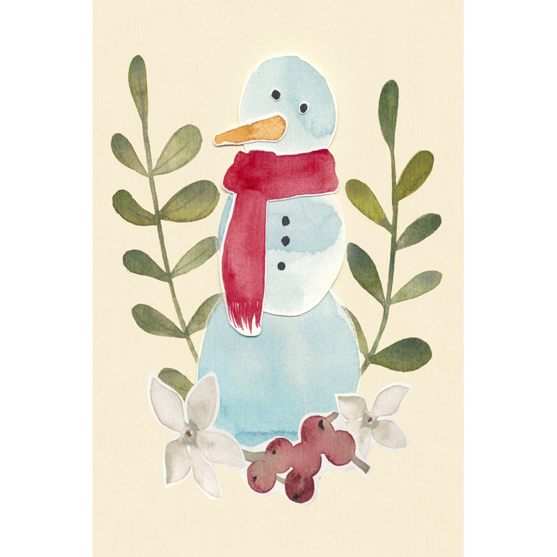 Snowman Cut-Out I by Grace Popp - Wrapped Canvas Painting, 46cm H x 30cm W x 3.8cm D