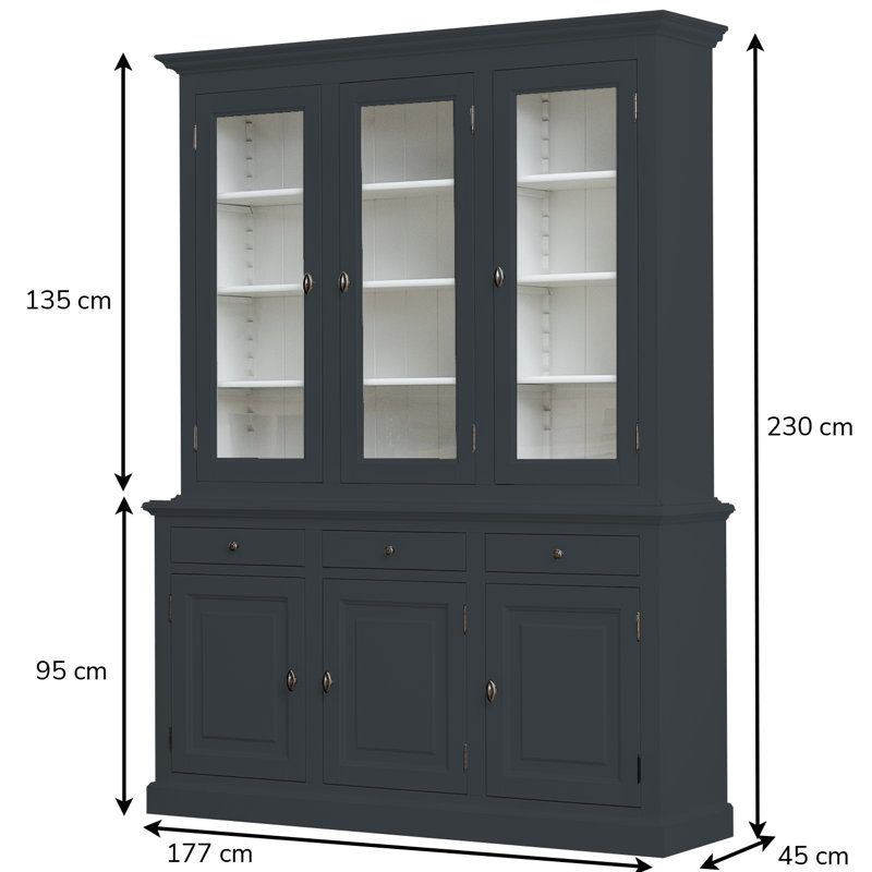 Berardina Display Cabinet, Anthracite Grey