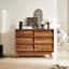 Commode décorative avec six tiroirs et pieds en bois