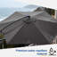 Parasol solaire à DEL de 3 m avec poignée pliable et base en croix, idéal pour terrasse, jardin et piscine, toutes saisons.-1429639950
