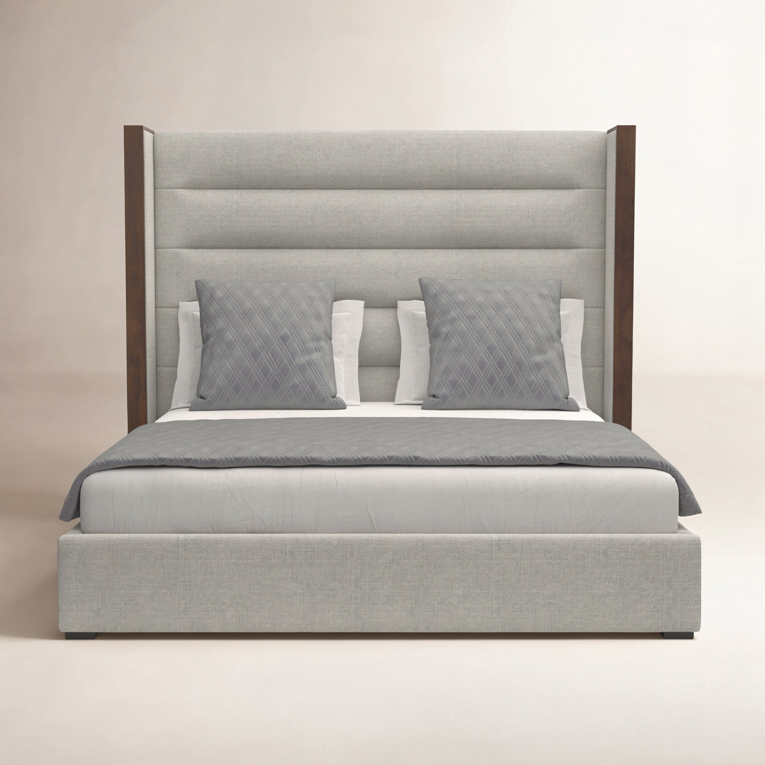 Ally Wingback Bed, California King, Grey Revolution®