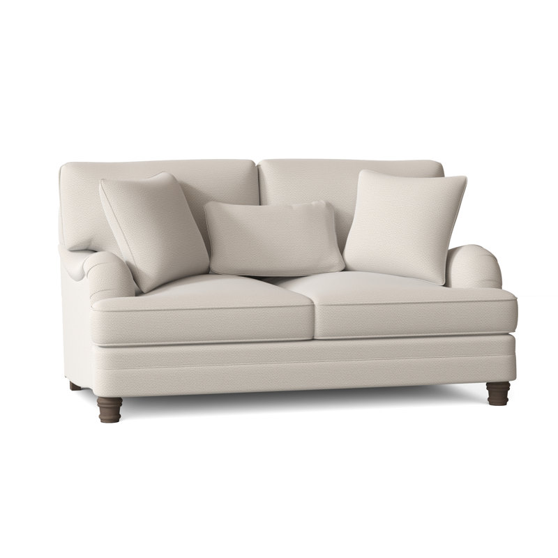 Tarleton 69.5" Recessed Arm Loveseat with Reversible Cushions, Aged Gray, Cream Chenille 1345-002