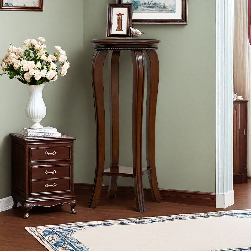 Solid Wood Double - Layer Plant & Storage Stand