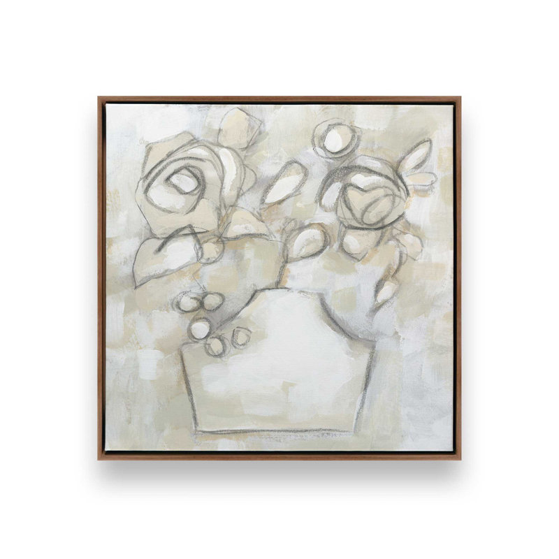 Impression sur toile, "Bouquet Sketch Impression II" par June Erica Vess, H 12 po x l 12 po, Brun