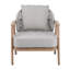 Fauteuil club en corde Orla, fini teck avec coussin taupe texturé Orla-130055740