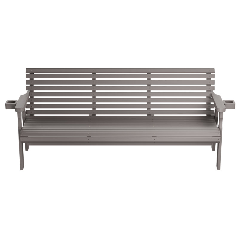 Banc de jardin Amish Casual, H 34 po x l 75 po x P 27 po, Teinture gris semi-solide