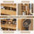 23.8" Makeup Vanity Table with LED Mirror, Build-in Power Outlet For Small Bedroom and Apartments