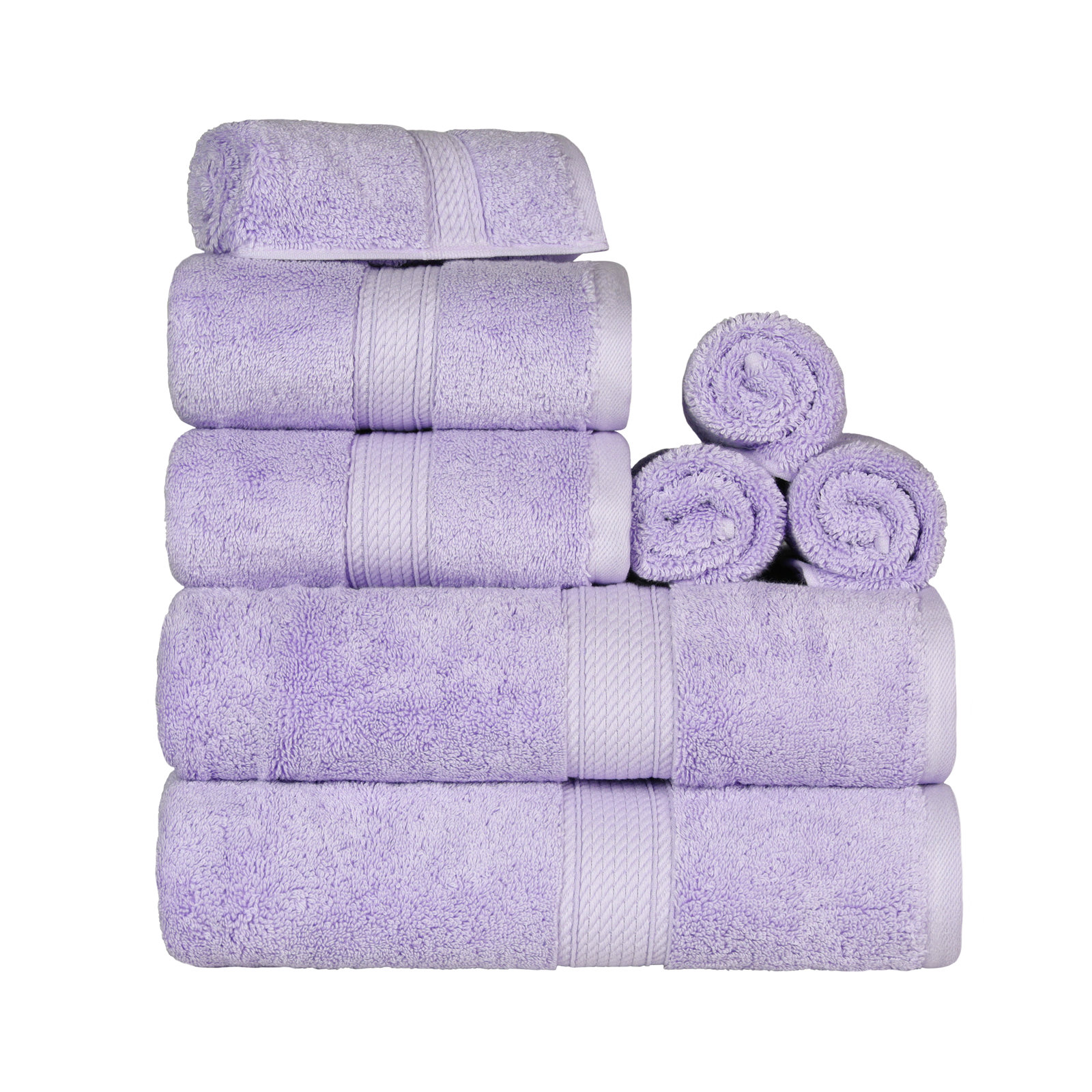Renata 8-Piece Egyptian Cotton Towel Set, Purple