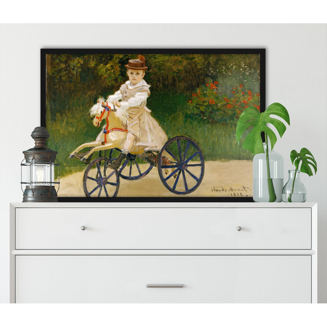 Gerahmter Kunstdruck Jean Monet on His Horse Wheel von Claude Monet