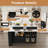 Kitchen Island With Extendable And Rotating Table, Wooden Kitchen Island With 4 Drawers-1981121267-1981121268