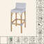 Tabouret de bar à dossier bas en rotin de 30 po de hauteur Estella, gris-blanc-836959-836956