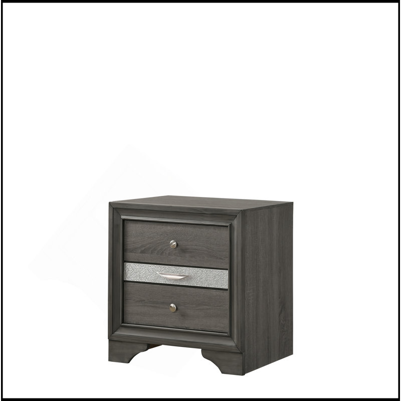 Table de chevet 2 tiroirs Traditional, Gris