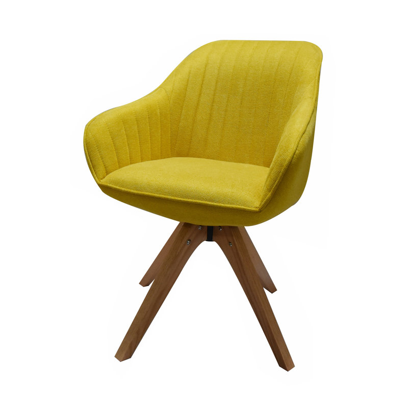 Karley 47cm H Fabric Upholstered Dining Chair, Mustard