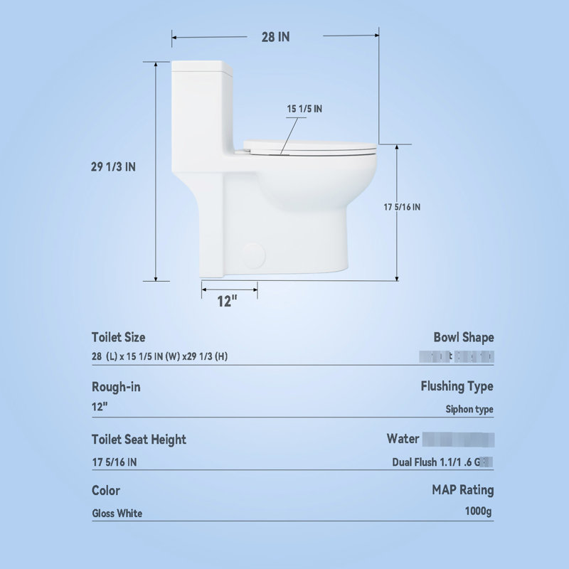 Toilette brillant blanc 003, chasse simple 1,28, économie d'eau, hauteur confortable, siège à fermeture en douceur 003, siège relaxant,
