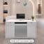 Bureau de réception moderne et minimaliste de 47 po de largeur avec tiroirs classeurs, panneau d'intimité et pour salon et spa