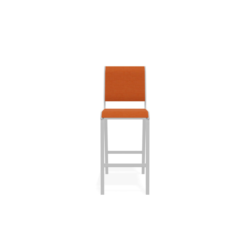 Chaise sans accoudoirs Aruba II, Blanc, Filet tangerine