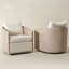 Ensemble de 2 chaises pivotantes en bois de lin massif-637465875