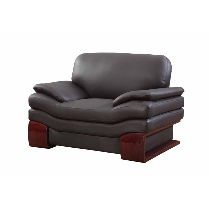 Fauteuil inclinable électrique standard en cuir Raghul, Cuir assorti brun, Cerisier