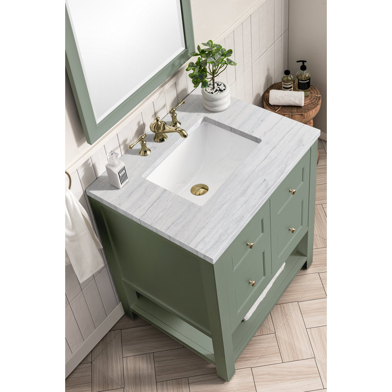 Breckenridge 30'' W Single Vanity, Charcoal Soapstone, Smokey Celadon, 8" Widespread