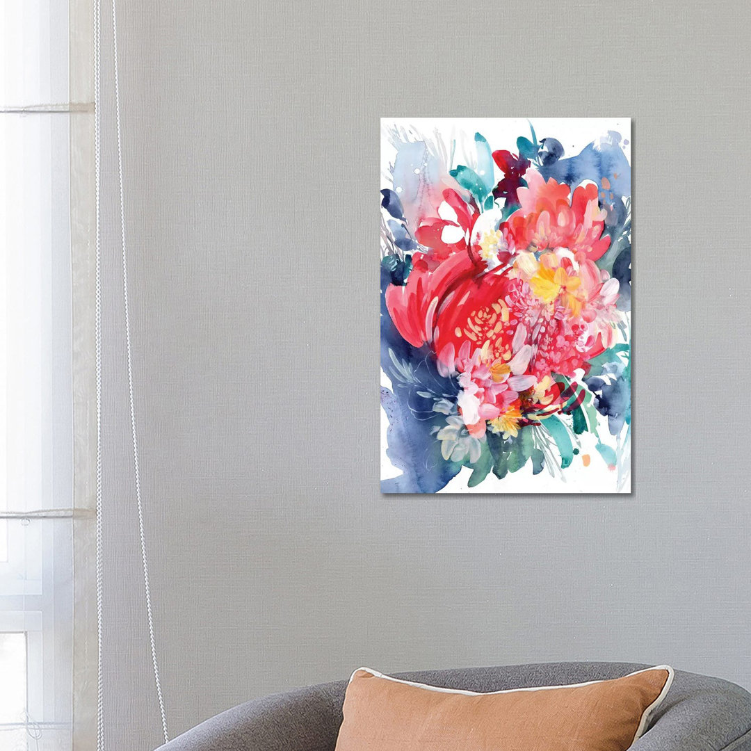 Floral Hug von CreativeIngrid - Galerie-verpackte Leinwand Giclée