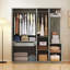Armoire 4 portes avec rangement ouvert et miroir-1578899872