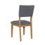 De 2 chaises de salle à manger en tissu bleu, cadre brun rustique chaleureux pour les chaises couvertes 2, style bois