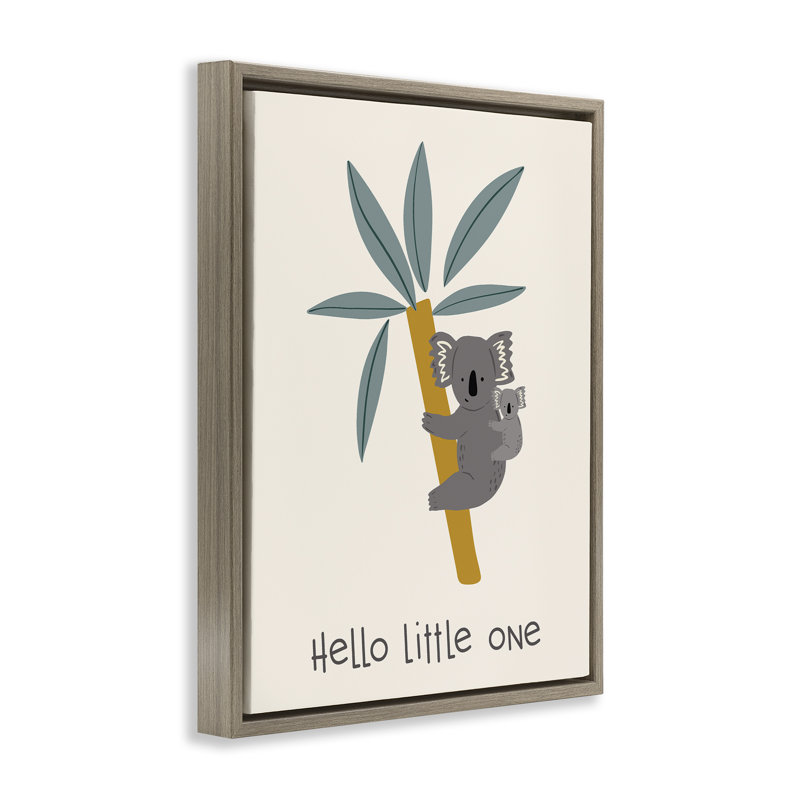 Cadre flottant Hello Little One Koalas, design par Sazerelli Designs, H 21 po x l 17 po, Cadre flottant orme Montalcino