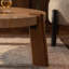 Table basse ronde en bois pour le salon, table basse rustique naturelle pour appartement, assemblage facile