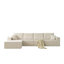 Canapé modulaire de 139,3 po, canapé désossé, sans assemblage, canapé nuage avec repose-pieds et 2 coussins, parfait pour les salons et les chambres à coucher beige-213864178
