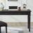 Black Rubberwood Double-drawer Writing Desk-551191478