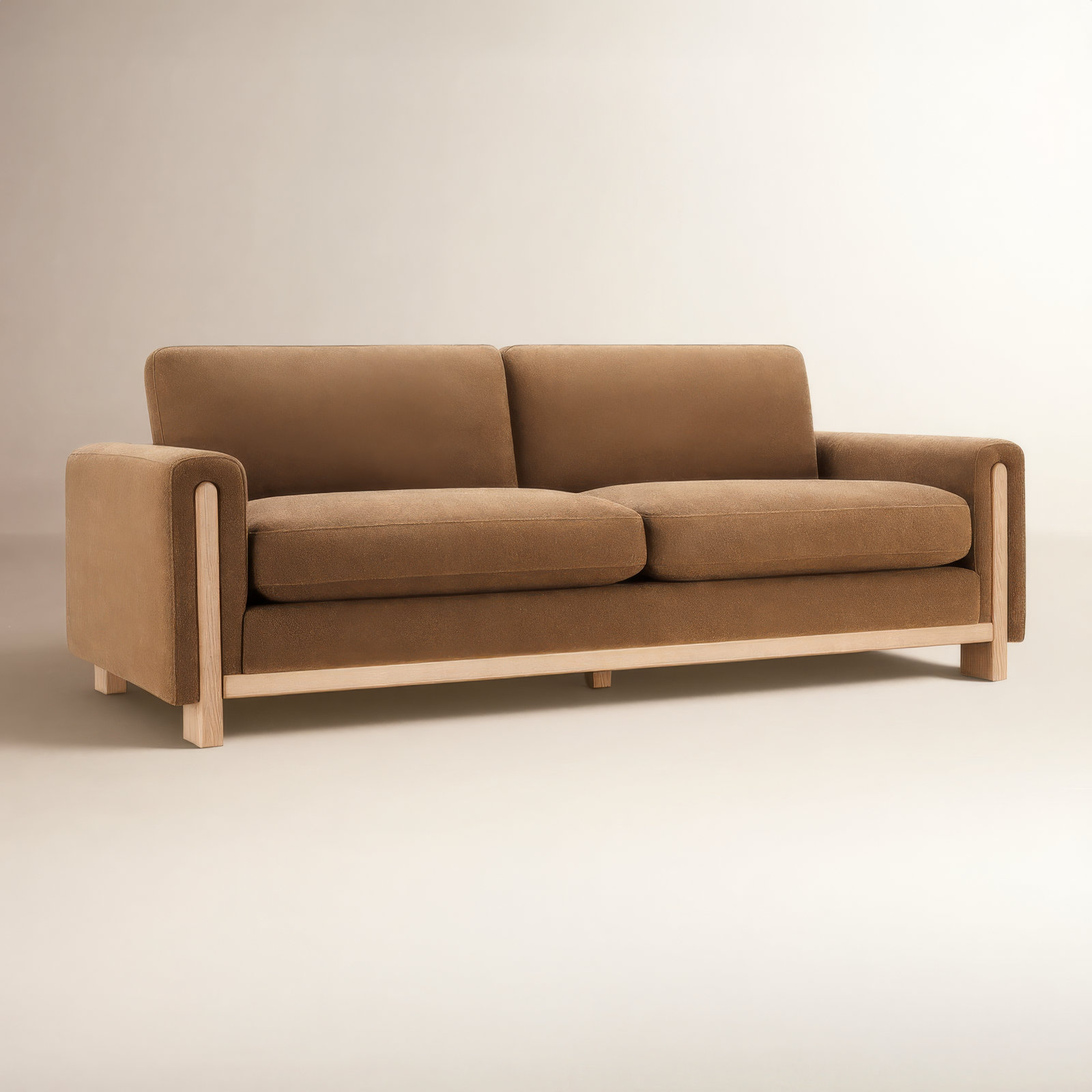Adika 88" Linen Sofa, Elite Camel Textured Weave