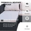 193 cm W L-Shaped Metal and Wicker Patio Corner Sofa Set with Cushions-1132722056-1132722063