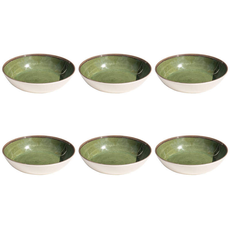 Bol bas en mélamine Retreat Pottery NewWave - vert - 8,1 po