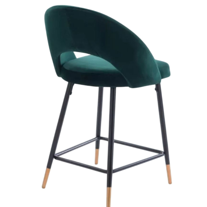 Tabouret de bar Balvin, Vert, Tabouret de comptoir (siège d'une hauteur de 25 p
