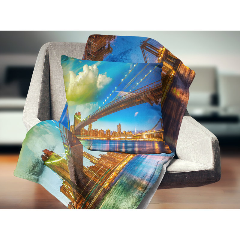 Photo Pont De Brooklyn Avec Oreiller De Nuage Cityscape
