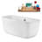 59" Streamline Freestanding Soaking Acrylic Bathtub With Drain and Bamboo Tray-75260977