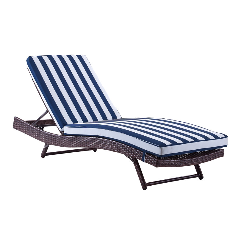 chaise méridienne inclinable avec coussin Prudence, Marine nautique