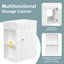 Rangement autoportant pour salle de bain de 20 po avec lavabo simple, meuble-lavabo compact étroit avec porte à motif de losanges, poignée dorée, tablettes latérales et barre à serviettes-1513015129
