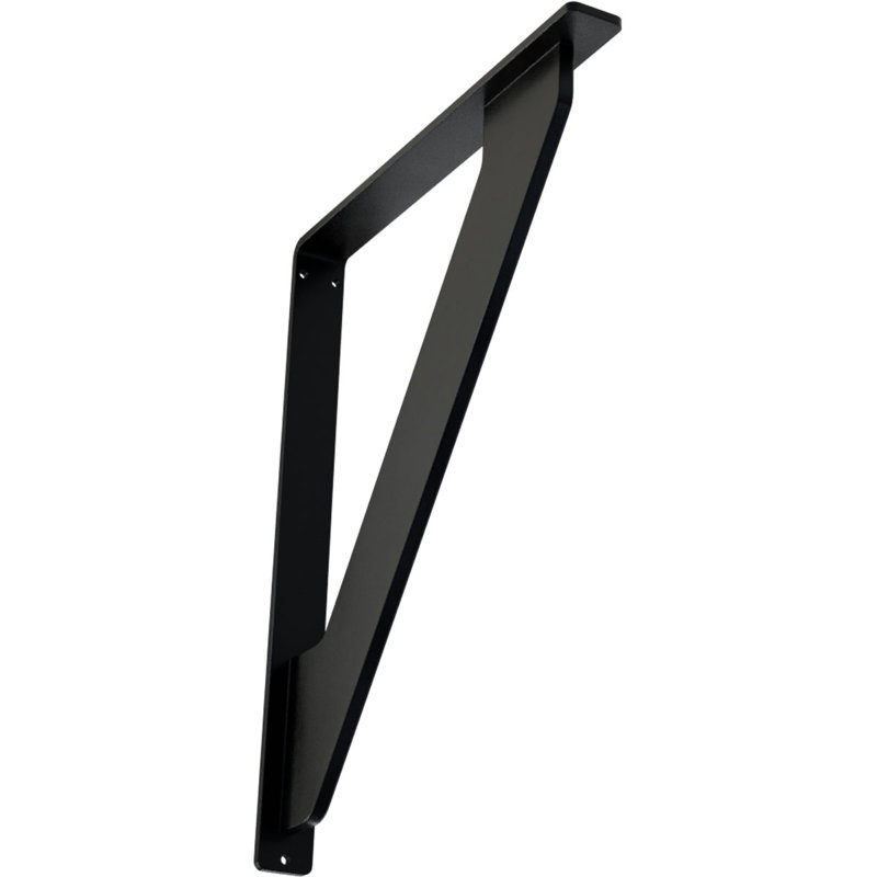 Support traditionnel en fer forgé, H 15 po x l 1,5 po x p 12 po, Noir