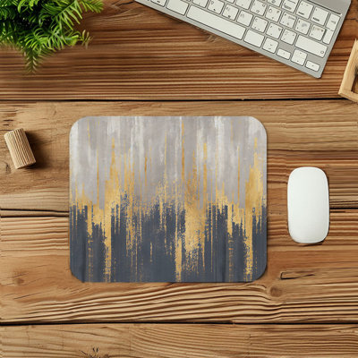 Abstract Shades of Eternity Paint Brush Strokes Modern Transitional Gaming Cute Office Laptop Desk Pad Gift Mat Square Rectangle Non-Slip Mousepad