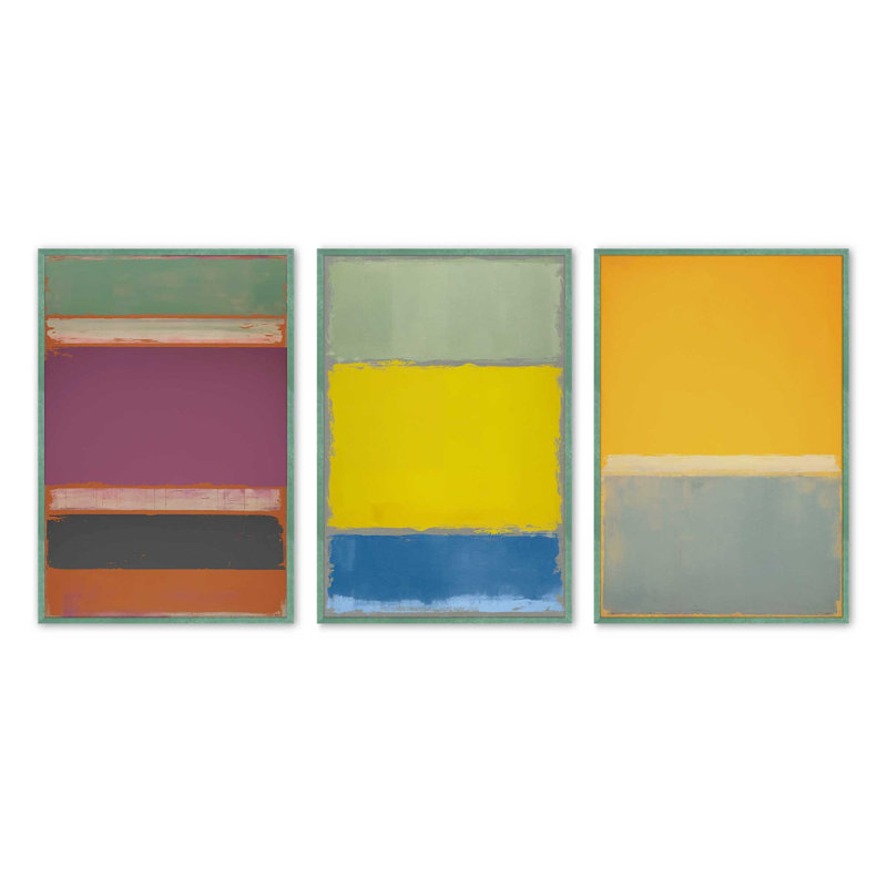 "Sunfield Glow Triptych" par Golden Glow Interiors 3 - Pièces sur papier, Citronnelle, H 15 po x l 12 po